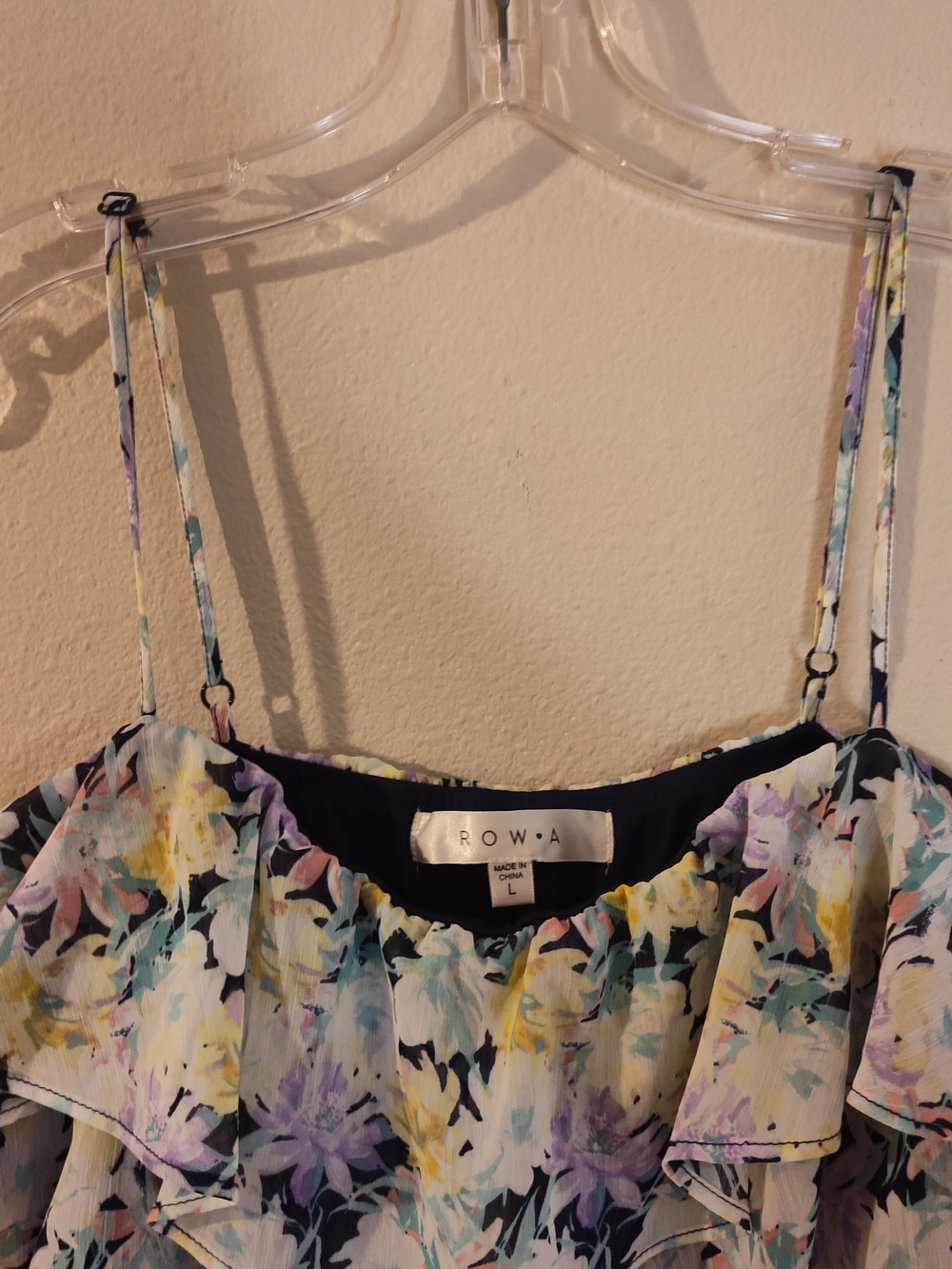 Cottagecore Floral Midi Sundress in Pastel Blues & Lilacs Tiered Ruffles Prairie - Picture 4 of 13